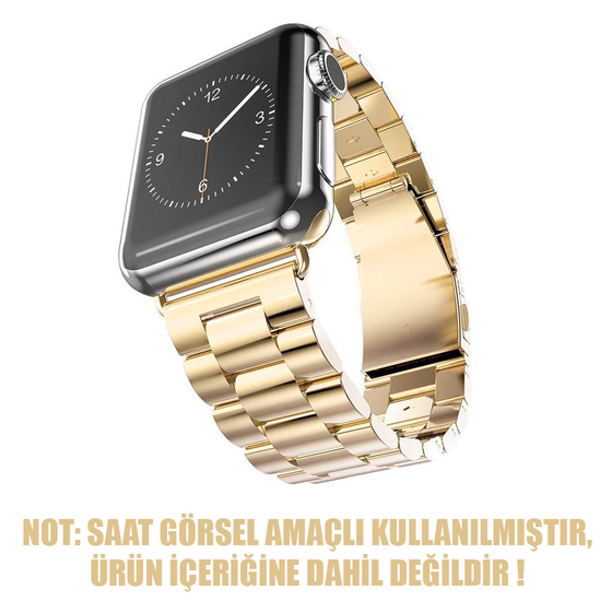 Microsonic Apple Watch SE 2022 44mm Metal Stainless Steel Kordon Gold