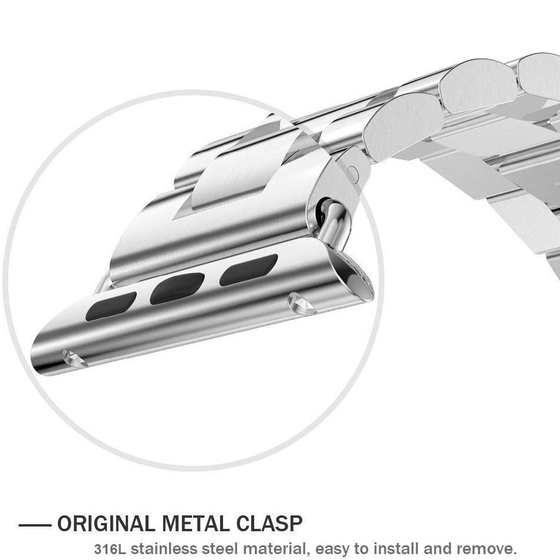 Microsonic Apple Watch SE 2022 44mm Metal Stainless Steel Kordon Siyah