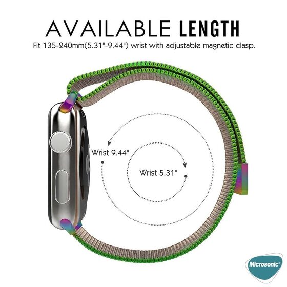 Microsonic Apple Watch SE 2022 44mm Milanese Loop Kordon Iridescent