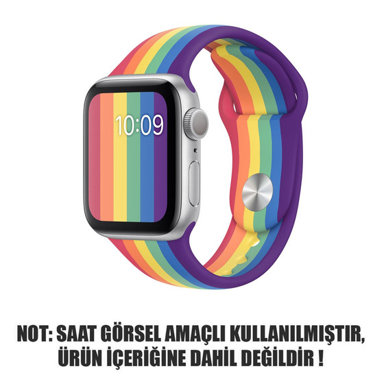 Microsonic Apple Watch SE 2022 44mm Silikon Kordon Pride Edition