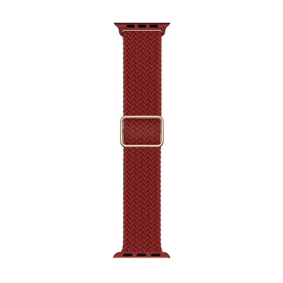Microsonic Apple Watch SE 40mm Kordon Braided Loop Band Kırmızı