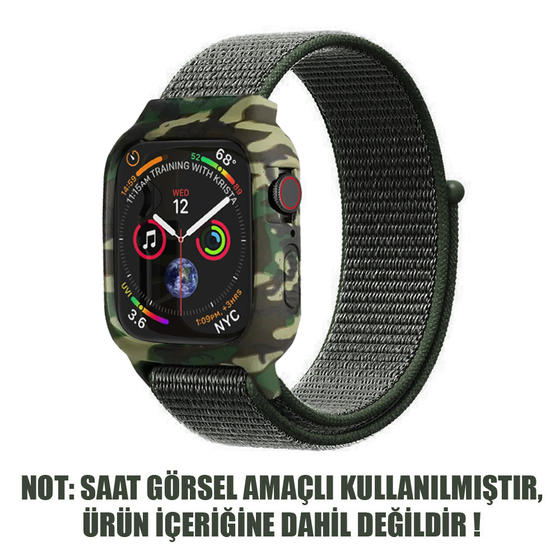 Microsonic Apple Watch SE 40mm Kordon Camouflage Armor Pro Koyu Yeşil