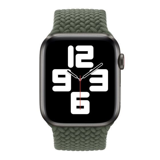 Microsonic Apple Watch SE 40mm Kordon, (Medium Size, 147mm) Braided Solo Loop Band Koyu Yeşil