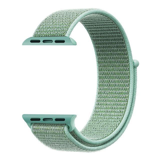 Microsonic Apple Watch SE 44mm Hasırlı Kordon Woven Sport Loop Yeşil