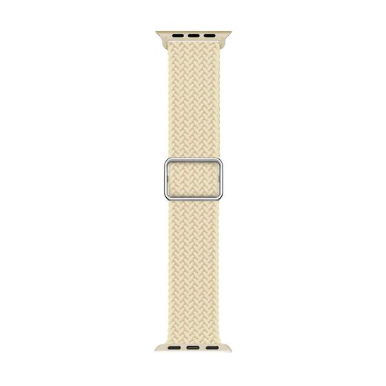 Microsonic Apple Watch SE 44mm Kordon Braided Loop Band Bej