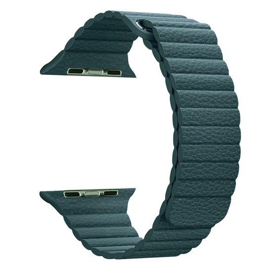 Microsonic Apple Watch SE 44mm Twist Leather Loop Kordon Yeşil