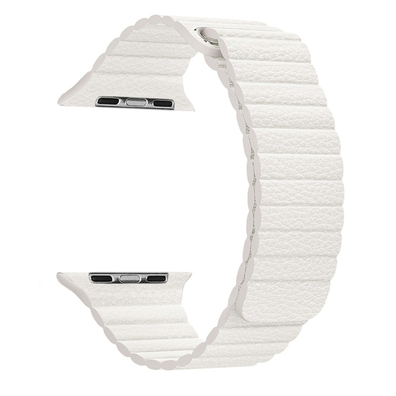 Microsonic Apple Watch Series 2 42mm Twist Leather Loop Kordon Beyaz
