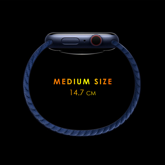 Microsonic Apple Watch Series 9 41mm Kordon, (Medium Size, 147mm) Braided Solo Loop Band Lila