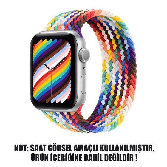 Microsonic Apple Watch Series 9 41mm Kordon, (Small Size, 127mm) Braided Solo Loop Band Pride Edition