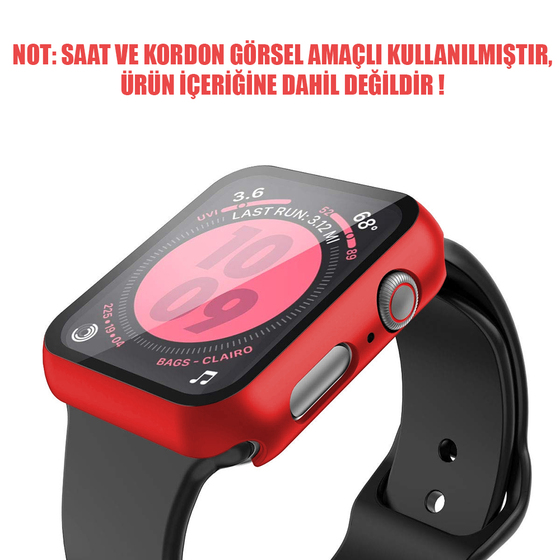 Microsonic Apple Watch Series 9 45mm Kılıf Matte Premium Slim WatchBand Kırmızı