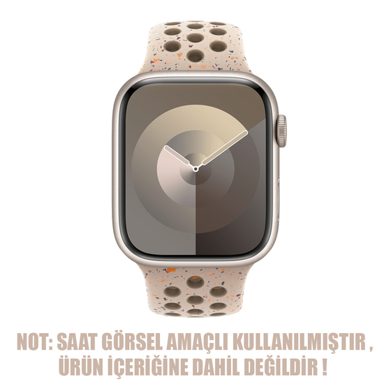 Microsonic Apple Watch Series 9 45mm Kordon Flame Sport Band Bej