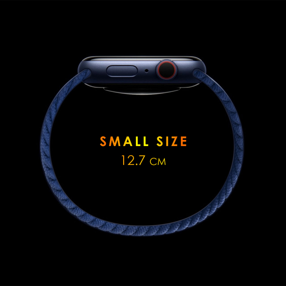Microsonic Apple Watch Series 9 45mm Kordon, (Small Size, 127mm) Braided Solo Loop Band Koyu Gri