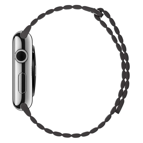 Microsonic Apple Watch Series 9 45mm Twist Leather Loop Kordon Siyah