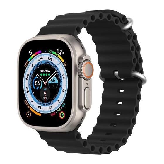 Microsonic Apple Watch Ultra 2 Kordon Ocean Band Siyah