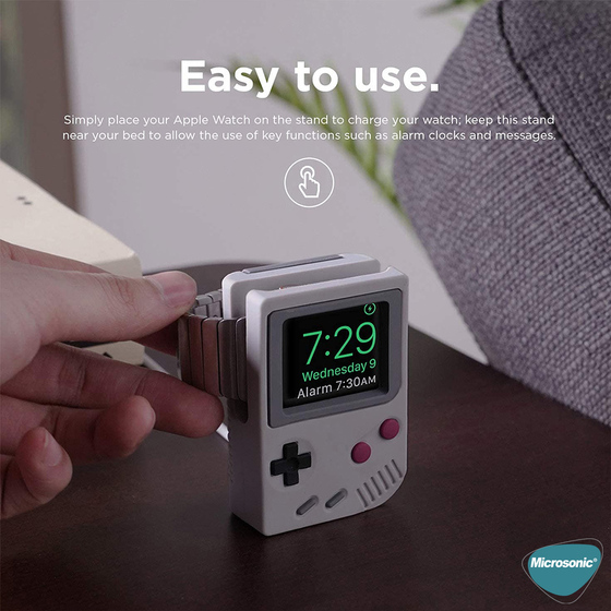 Microsonic Apple Watch Ultra 2 Masaüstü Şarj Standı Gameboy Gri