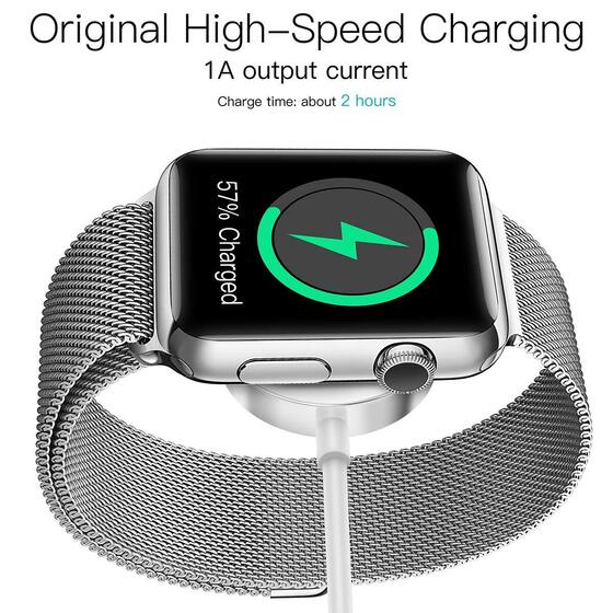 Microsonic Apple Watch Ultra Masaüstü Manyetik Hızlı Şarj Aygıtı - Type-C Kablosu Beyaz