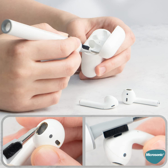 Microsonic Çok Fonksiyonlu Airpods Kulaklık Temizleme Kalemi Beyaz