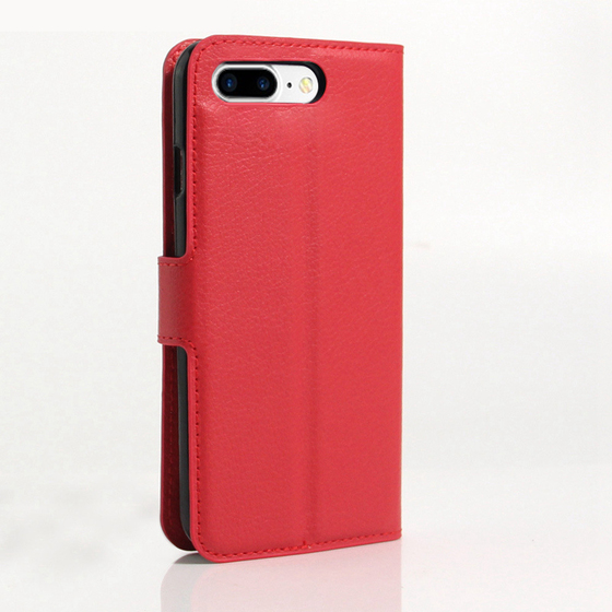 Microsonic Cüzdanlı Deri iPhone 8 Plus Kılıf Kırmızı