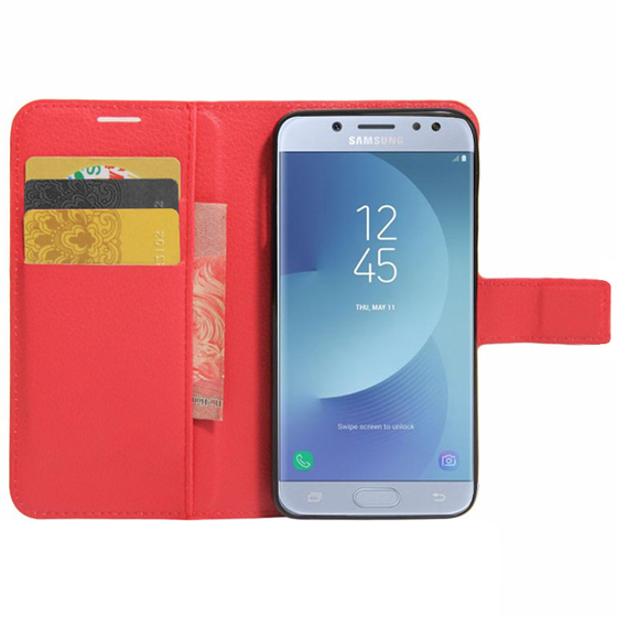 Microsonic Cüzdanlı Deri Samsung Galaxy J5 Pro Kılıf Kırmızı