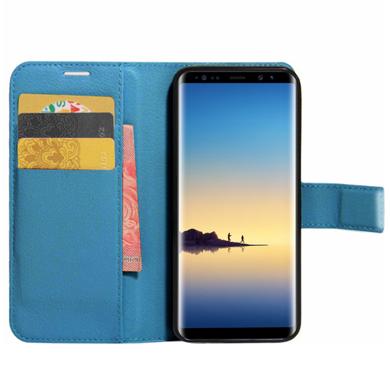 Microsonic Cüzdanlı Deri Samsung Galaxy Note 8 Kılıf Turkuaz