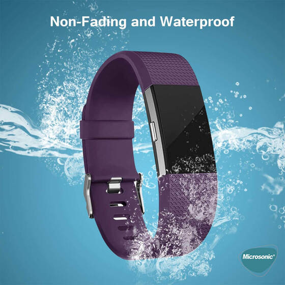 Microsonic Fitbit Charge 2 Kordon, Silicone Sport Band Gri