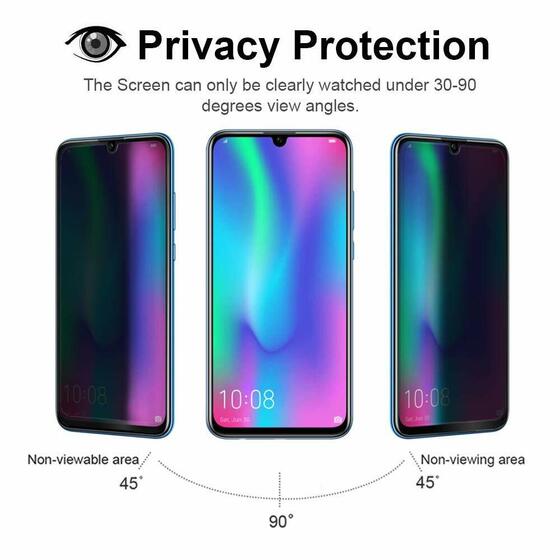 Microsonic Huawei Honor 10 Lite Privacy 5D Gizlilik Filtreli Cam Ekran Koruyucu Siyah