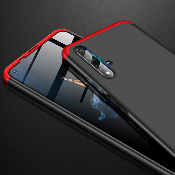 Microsonic Huawei Honor 20 Kılıf Double Dip 360 Protective Siyah Kırmızı