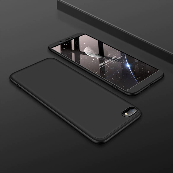 Microsonic Huawei Honor 7S Kılıf Double Dip 360 Protective Siyah