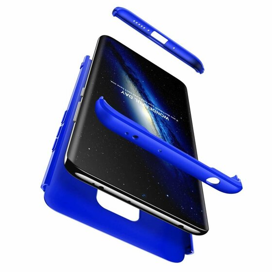Microsonic Huawei Mate 30 Lite Kılıf Double Dip 360 Protective Mavi