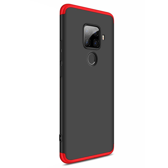 Microsonic Huawei Mate 30 Lite Kılıf Double Dip 360 Protective Siyah Kırmızı