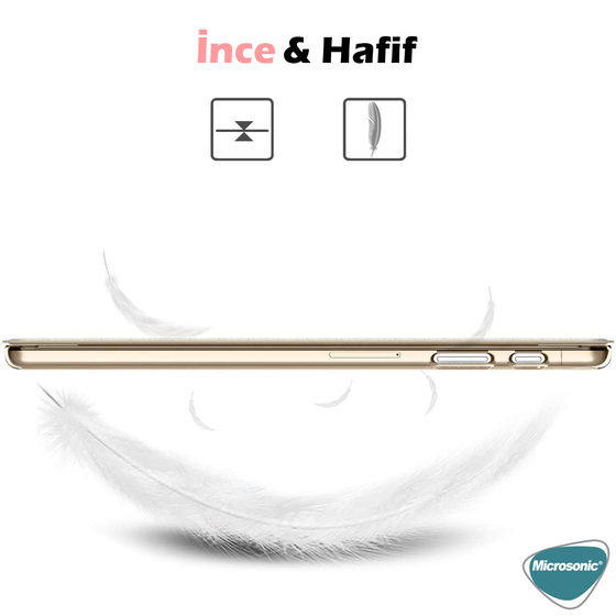 Microsonic Huawei MatePad SE Kılıf Slim Translucent Back Smart Cover Gümüş
