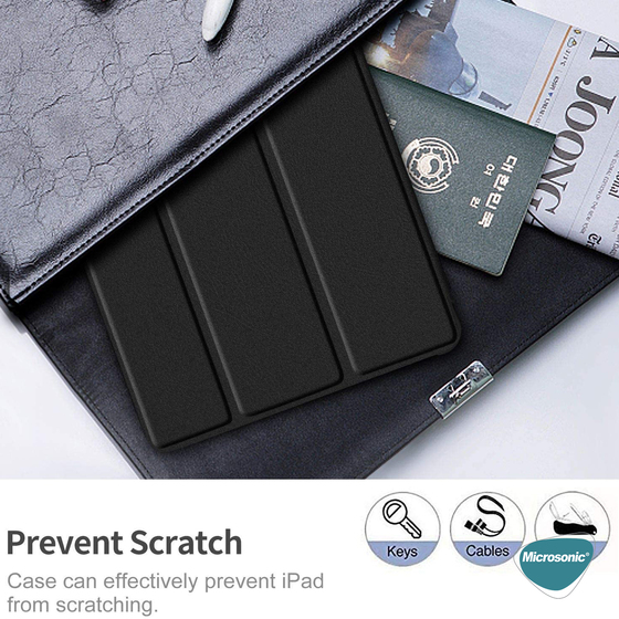 Microsonic Huawei MatePad SE Kılıf Slim Translucent Back Smart Cover Siyah