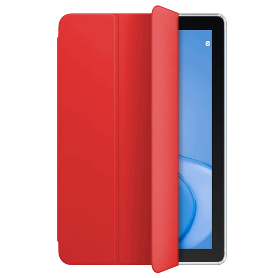Microsonic Huawei MatePad T10 Kılıf Slim Translucent Back Smart Cover Kırmızı