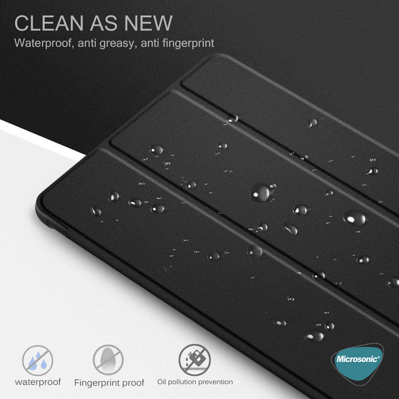 Microsonic Huawei MatePad T10S Kılıf Slim Translucent Back Smart Cover Siyah