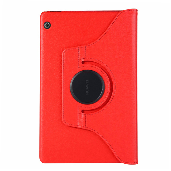 Microsonic Huawei MediaPad T5 10'' Kılıf 360 Rotating Stand Deri Kırmızı