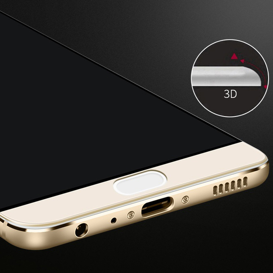 Microsonic Huawei P10 3D Kavisli Temperli Cam Ekran koruyucu Kırılmaz Film Gold