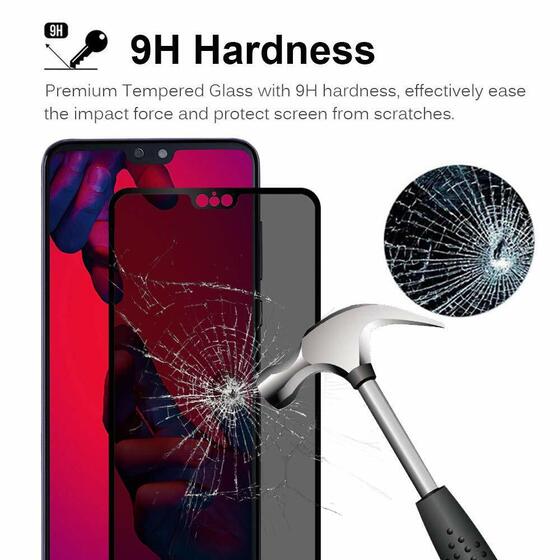 Microsonic Huawei P20 Pro Privacy 5D Gizlilik Filtreli Cam Ekran Koruyucu Siyah