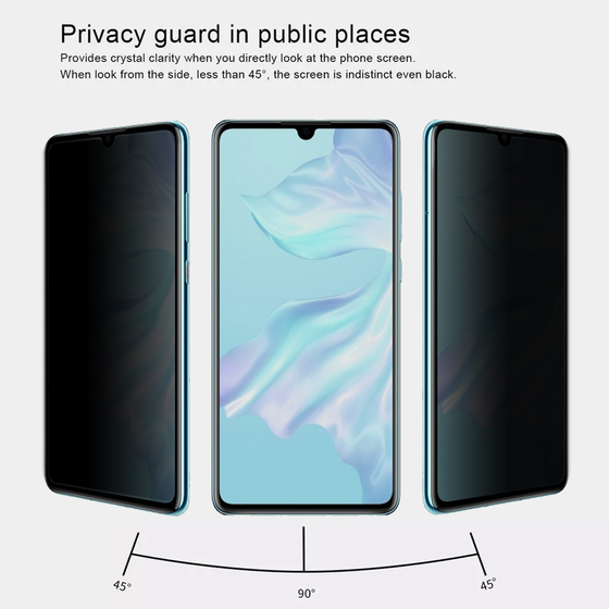 Microsonic Huawei P30 Privacy 5D Gizlilik Filtreli Cam Ekran Koruyucu Siyah