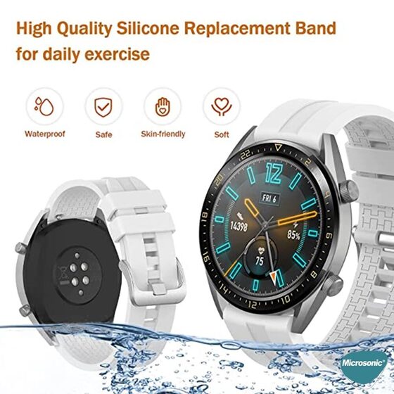 Microsonic Huawei Watch 3 Pro Kordon, Silicone RapidBands Turuncu