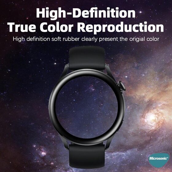 Microsonic Huawei Watch 3 Tam Kaplayan Temperli Cam Full Ekran Koruyucu Siyah