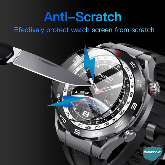 Microsonic Huawei Watch 4 Tam Kaplayan Nano Cam Ekran Koruyucu Siyah