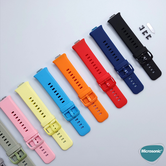 Microsonic Huawei Watch Fit Kordon, Silicone Sport Band Kırmızı