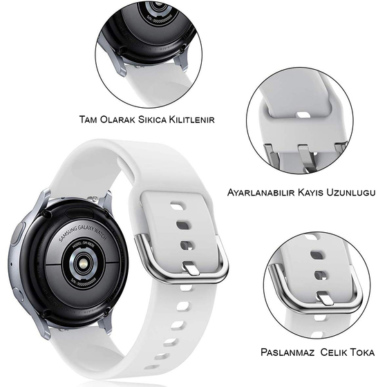 Microsonic Huawei Watch GT Elegant Silikon Kordon Beyaz