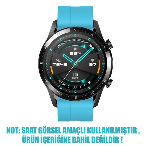 Microsonic Huawei Watch GT2 46mm Kordon, Silicone RapidBands Turkuaz