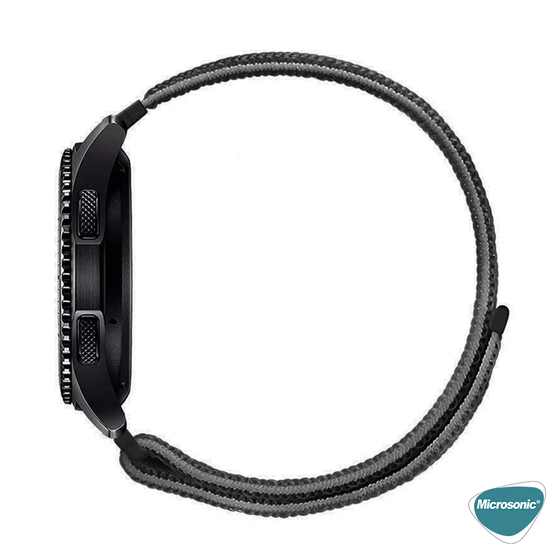 Microsonic Huawei Watch GT4 46mm Hasırlı Kordon Woven Sport Loop Gri