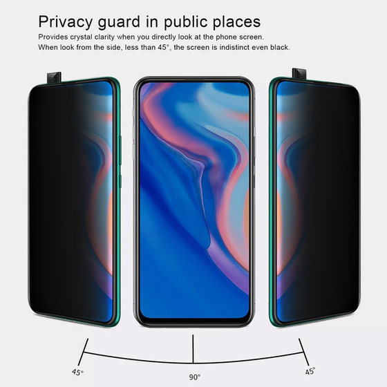 Microsonic Huawei Y9 Prime 2019 Privacy 5D Gizlilik Filtreli Cam Ekran Koruyucu Siyah