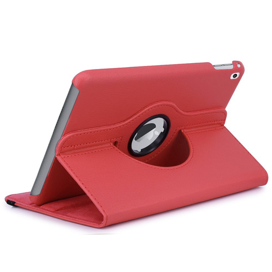 Microsonic iPad Pro 9.7 Kılıf 360 Dönerli Stand Deri Kırmızı