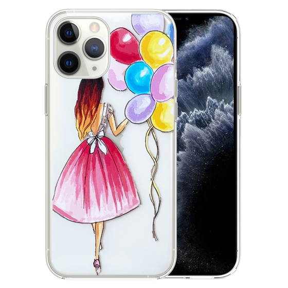 Microsonic iPhone 11 Pro Max Desenli Kılıf Balonlu Kız