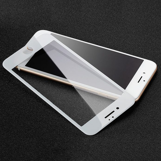 Microsonic iPhone 7 Plus 3D Kavisli Temperli Cam Full Ekran koruyucu Kırılmaz Film Beyaz