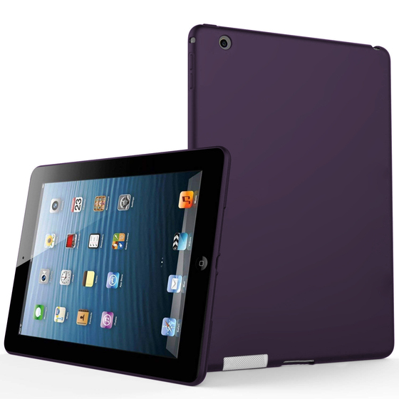 Microsonic Matte Silicone Apple iPad 2 & iPad 3 & iPad 4 Kılıf Mor